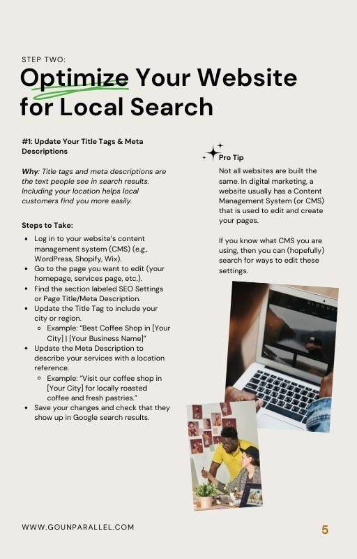 Optimize your website for local search